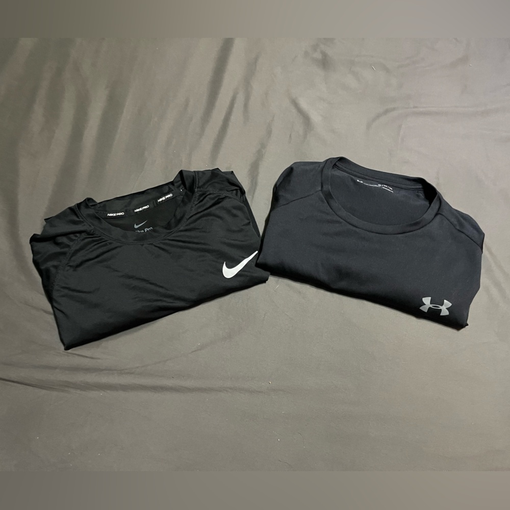 Nike and Under Armour long sleeve performance shirts size: both XL